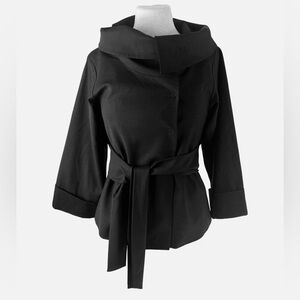 THEORY Black Sheena Snap Collar Jacket